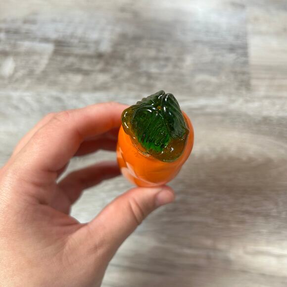 Glass Fruit & Veggie Sculpture Set — Apple Pear Carrot Orange Eggplant Decor - Picture 4 of 16